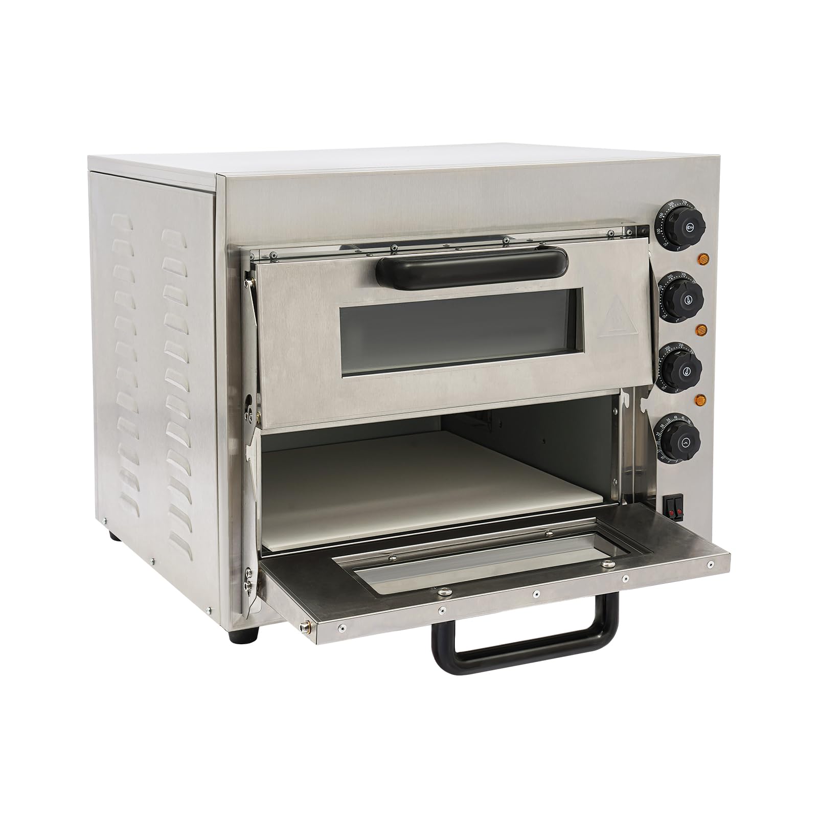 Forno per pizza, 3000 W, doppio piano, in acciaio inox, regolazione della