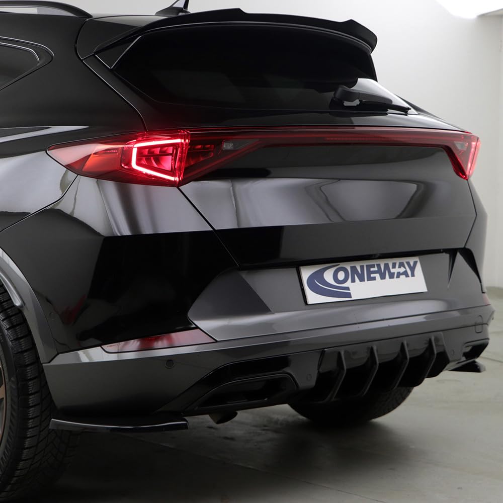 Oneway Jupe de pare-chocs arrière (Diffuseur) compatible avec Cupra Formentor 2020-2024 - Noir brillant