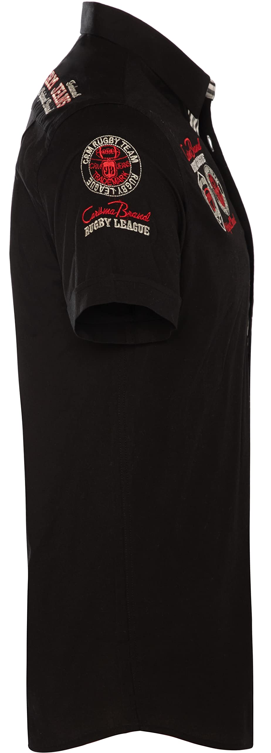 Carisma Camicia da uomo a maniche corte in 97% cotone. Camicia a maniche corte con ricamo. Camicia per il tempo libero. Camicia estiva da uomo