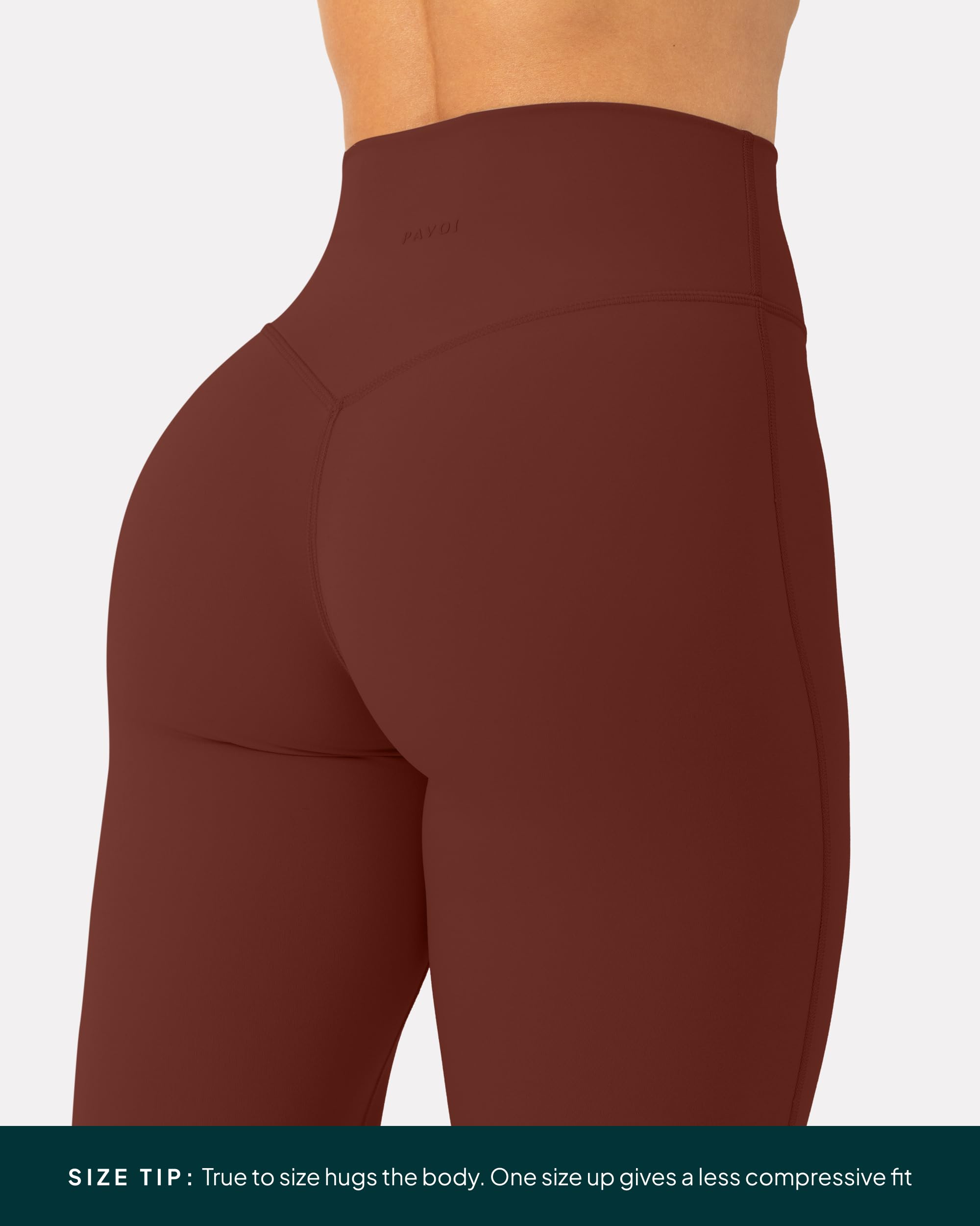 PAVOI ACTIVE FlexFlow - Leggings morbidi da allenamento da donna, a vita alta, senza cuciture anteriori, leggings da palestra e yoga