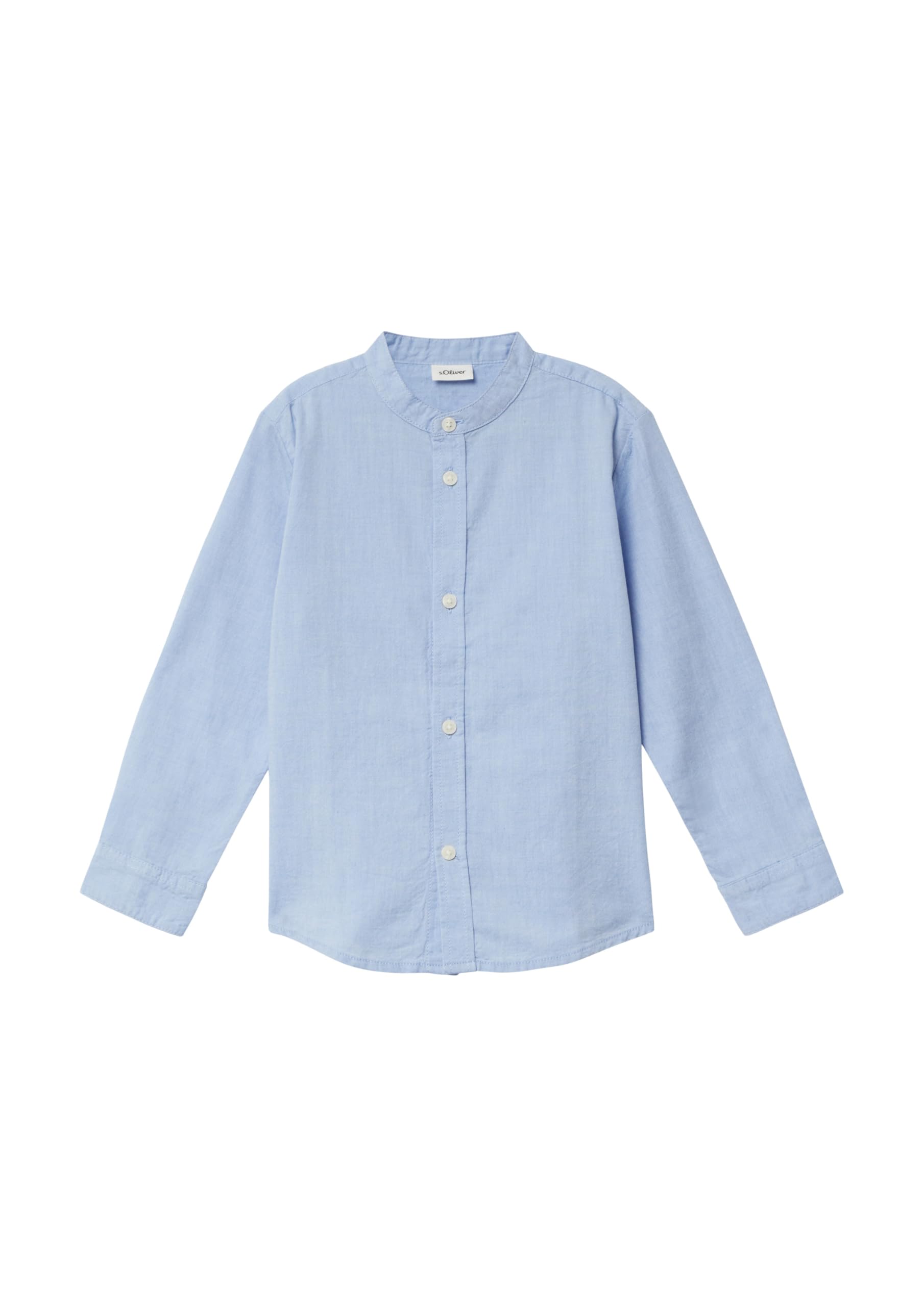 s.Oliver Chambray-Hemd mit Stehkragen im Slim Fit