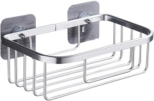 Miniatura 10 de Ventosa ducha baño pared estante de acero inoxidable cesta rectangular para champú grande ducha gel Tiolet soporte de papel negro