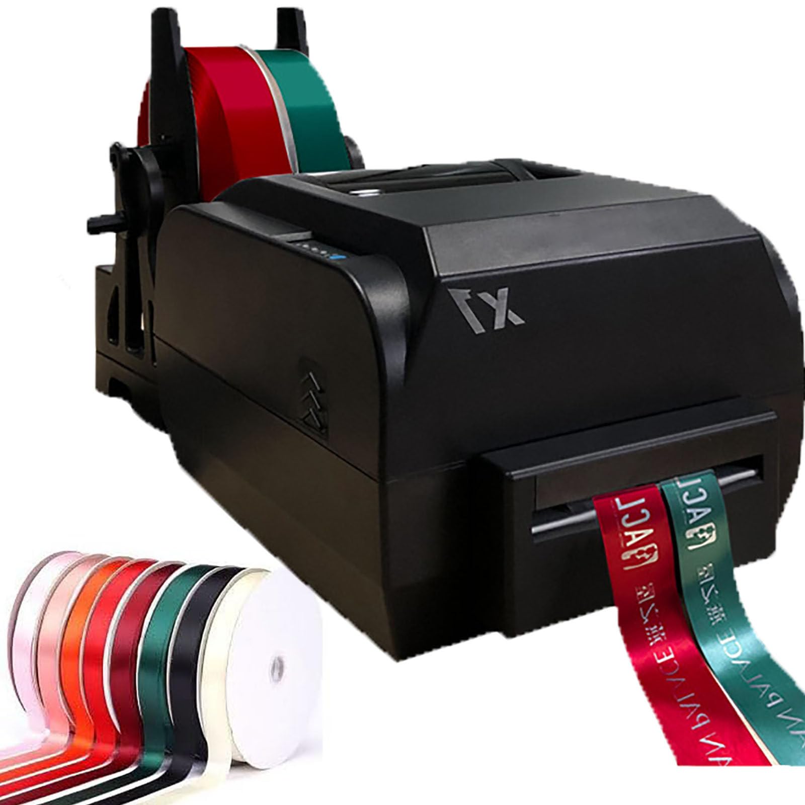 Dfdieratve Satin Ribbon Printing Machine, Digital Ribbon Printer, Label Printer, Foil Stamping Printing Machine, Supports 50+ Languages, 150MM/S, for Christmas Party,Double Row