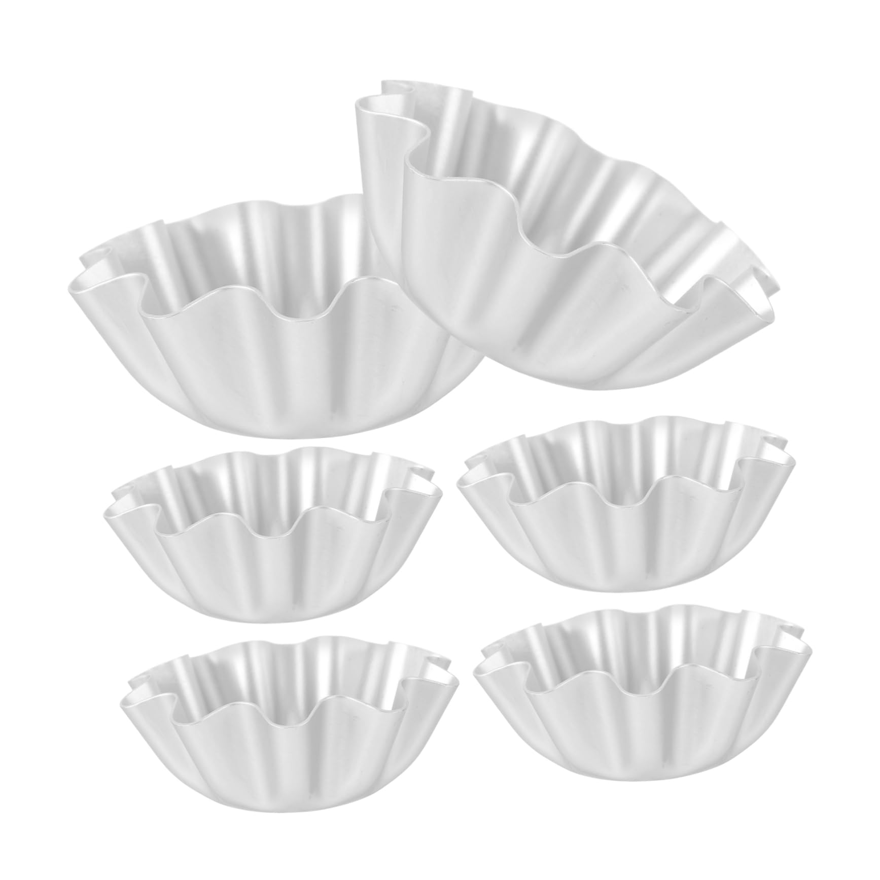 FUNOMOCYA 6Pcs Non Stick Egg Tart Molds Flower Shape Tartlet Baking Tools for Pies and Puddings Baking Molds for Desserts and Cupcakes for Parties and Gatherings