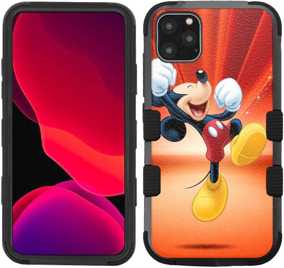 iPhone 11 Pro Max Case, Hard+Rubber Dual Layer Hybrid Heavy-Duty Rugged Impact Cover Case for Apple iPhone 11 Pro Max (6.5") - Mickey Mouse #YH