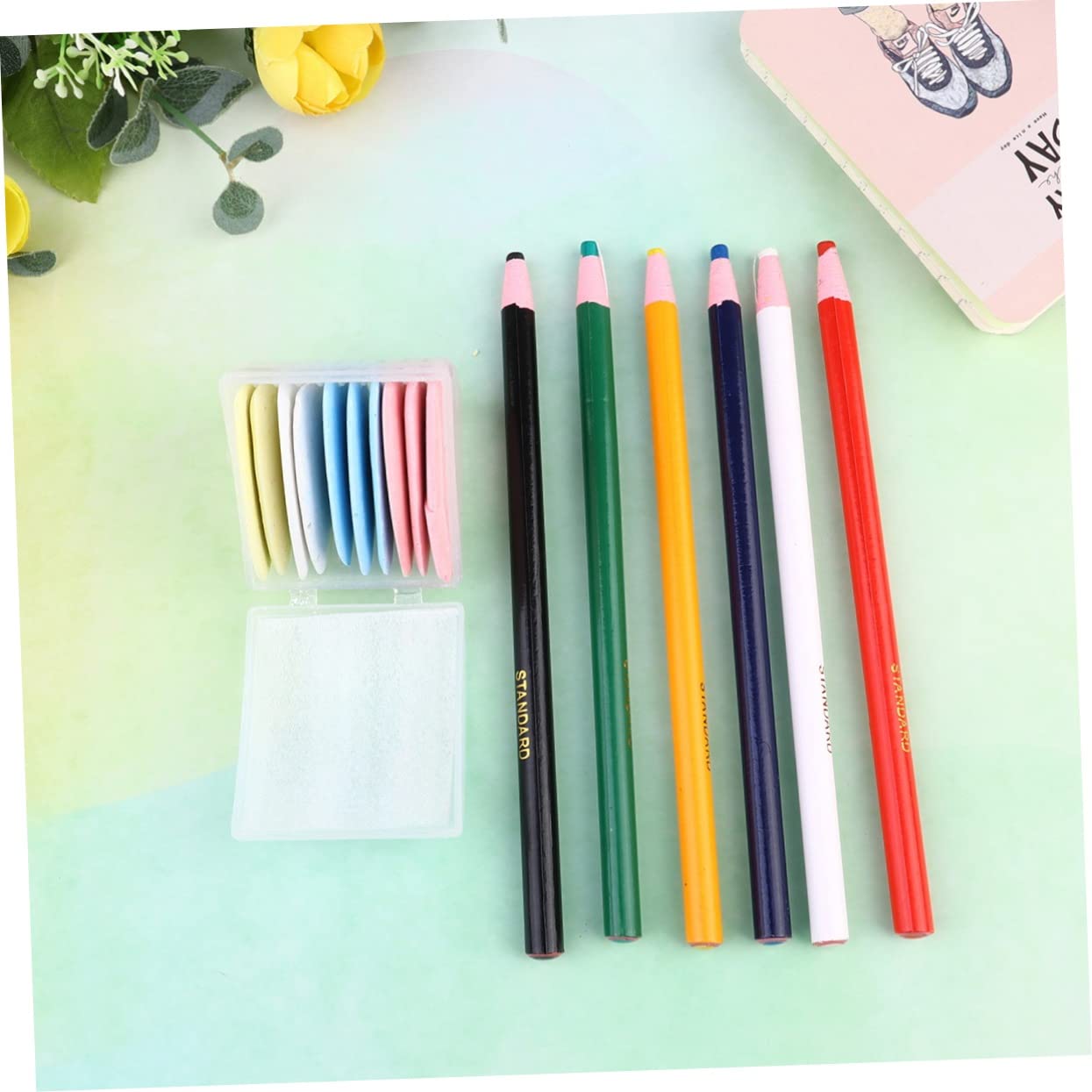 Lurrose 3 Set di Pennarelli A Gesso Set di Gesso per Tessuti Anti-scolorimento Facile da Applicare Lavabile Leggero Portatile