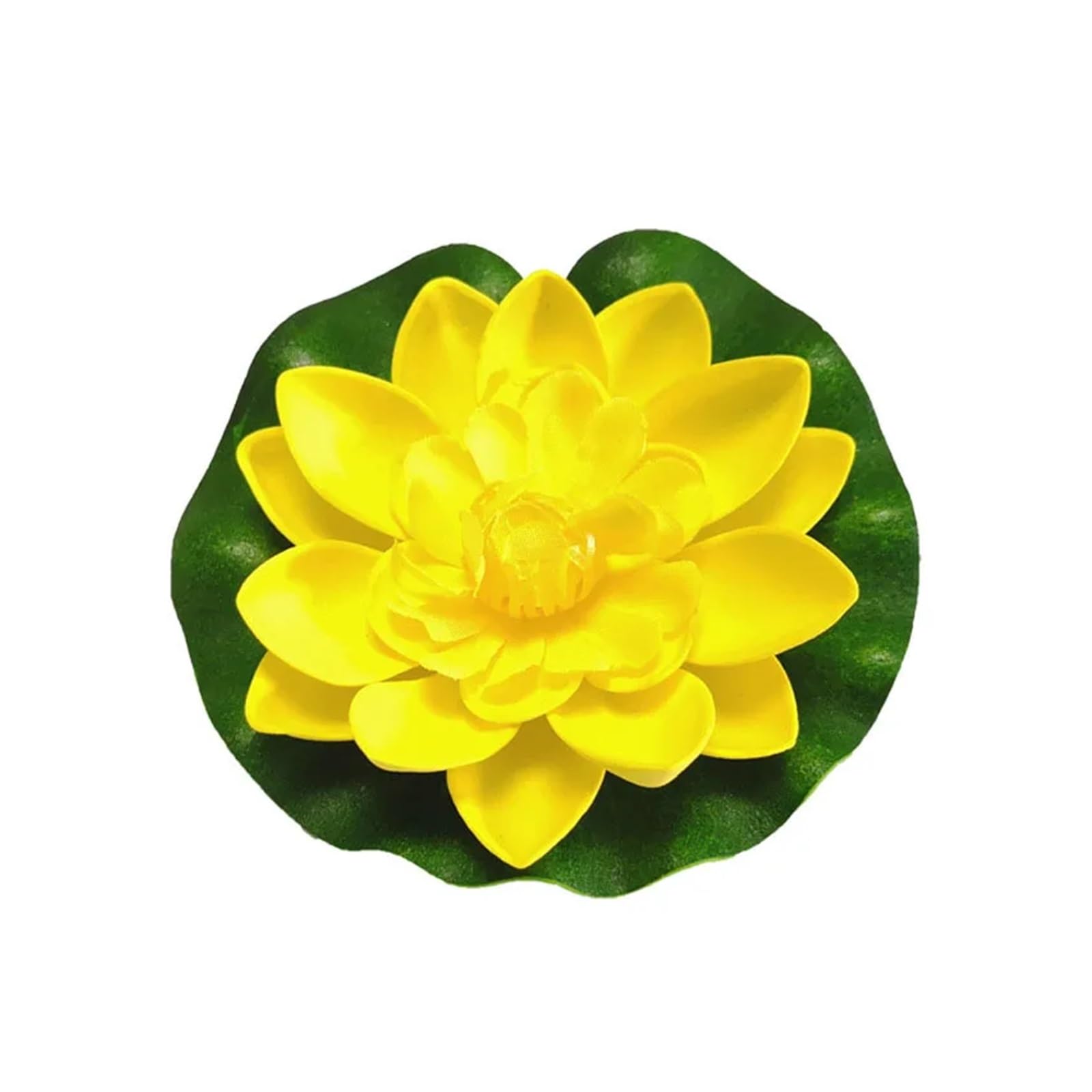 FJQFHH Artificial Lotus Flower, Artificial Lotus Floating Lifelike Water Lily Pond Garden Decor(10cm Yellow)