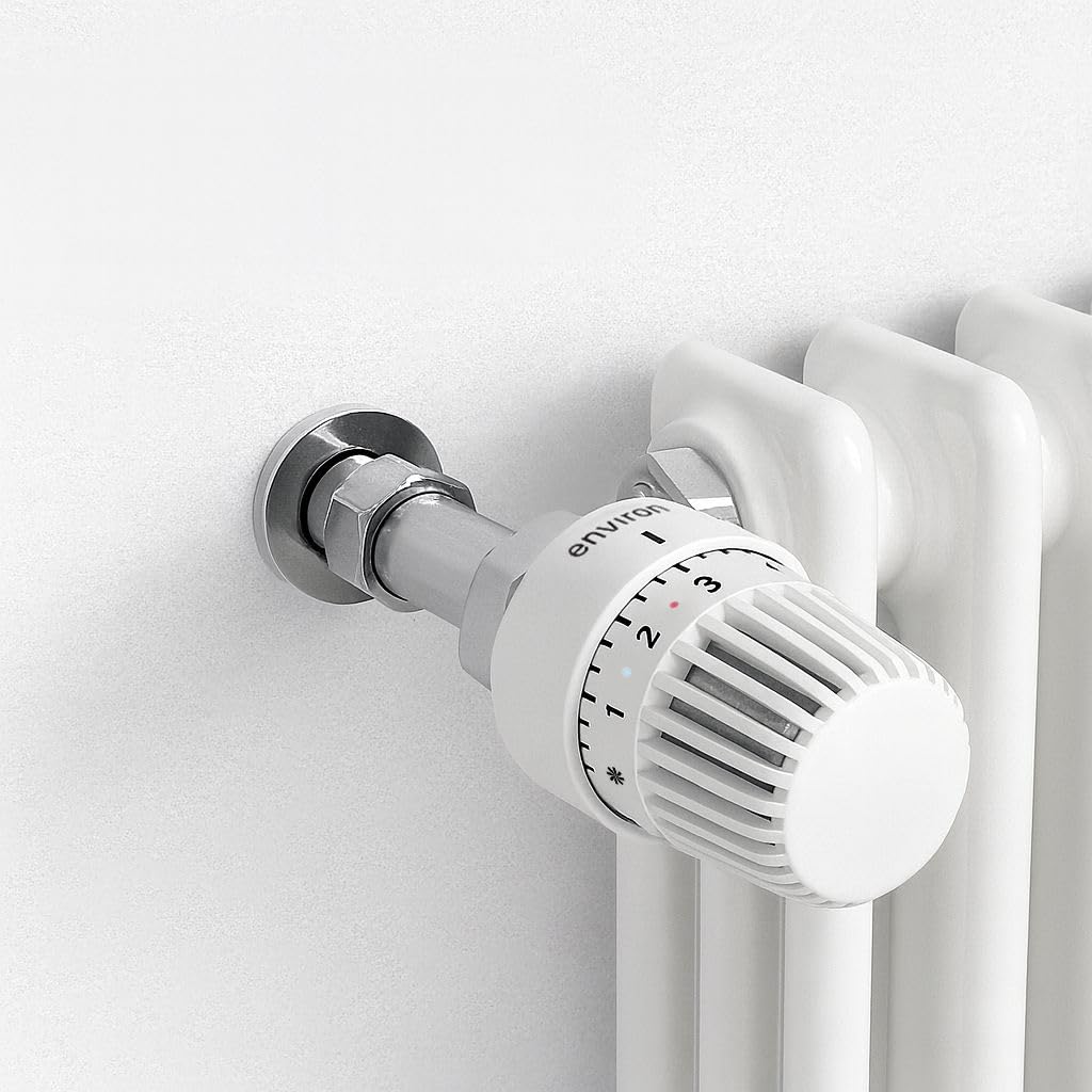 ENVIRON - Głowica termostatu M30 x 1,5 | z czujnikiem cieczy i pozycją zerową | 7-28°C 1-5 | z funkcją ochrony przed zamarzaniem | termostat grzewczy (10)