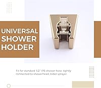 Vista 3 de Soporte de ducha de mano con dos ranuras, colgador de manguera de cabezal de ducha de mano, soporte de mango de rociador de bidé de plástico ABS