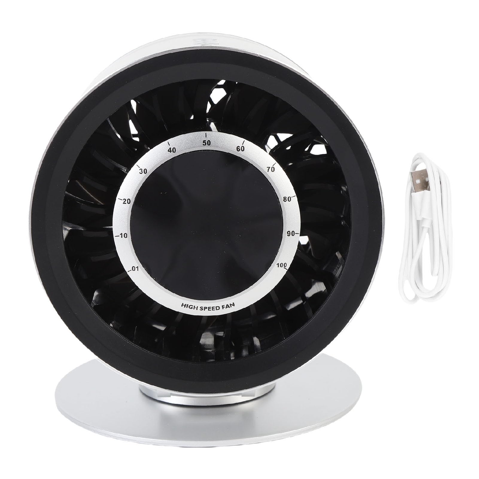 Ventilador de Escritorio, 4000 MAh, Recargable, Silencioso, Portátil, 360°, Horizontal, 180°, Rotación Vertical, Ventilador Recargable, con Batería con Soporte para Teléfono para Dormitorio,