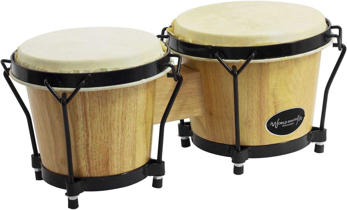 BON7-NT 6” & 7” Beginners Oak Bongo Drums in Natural Finish