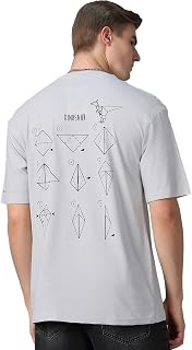 Bewakoof Men's 100% Cotton Graphic Print Oversized Fit Round Neck T-Shirt Price In India