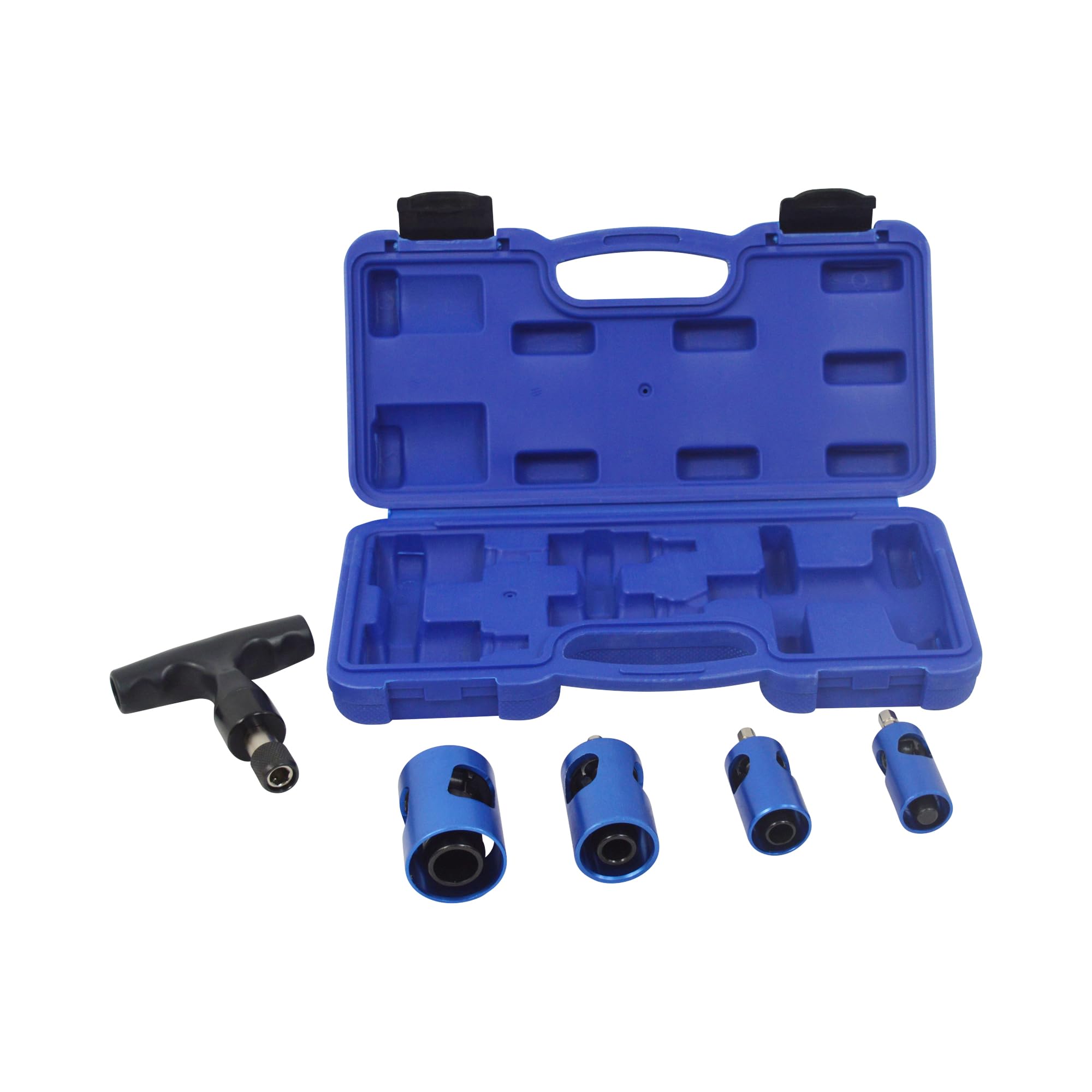 Set di calibrazioni professionali per tubi compositi multistrato, 16-32 mm, 4 calibri con impugnatura a scatto di potenza, in valigetta di plastica