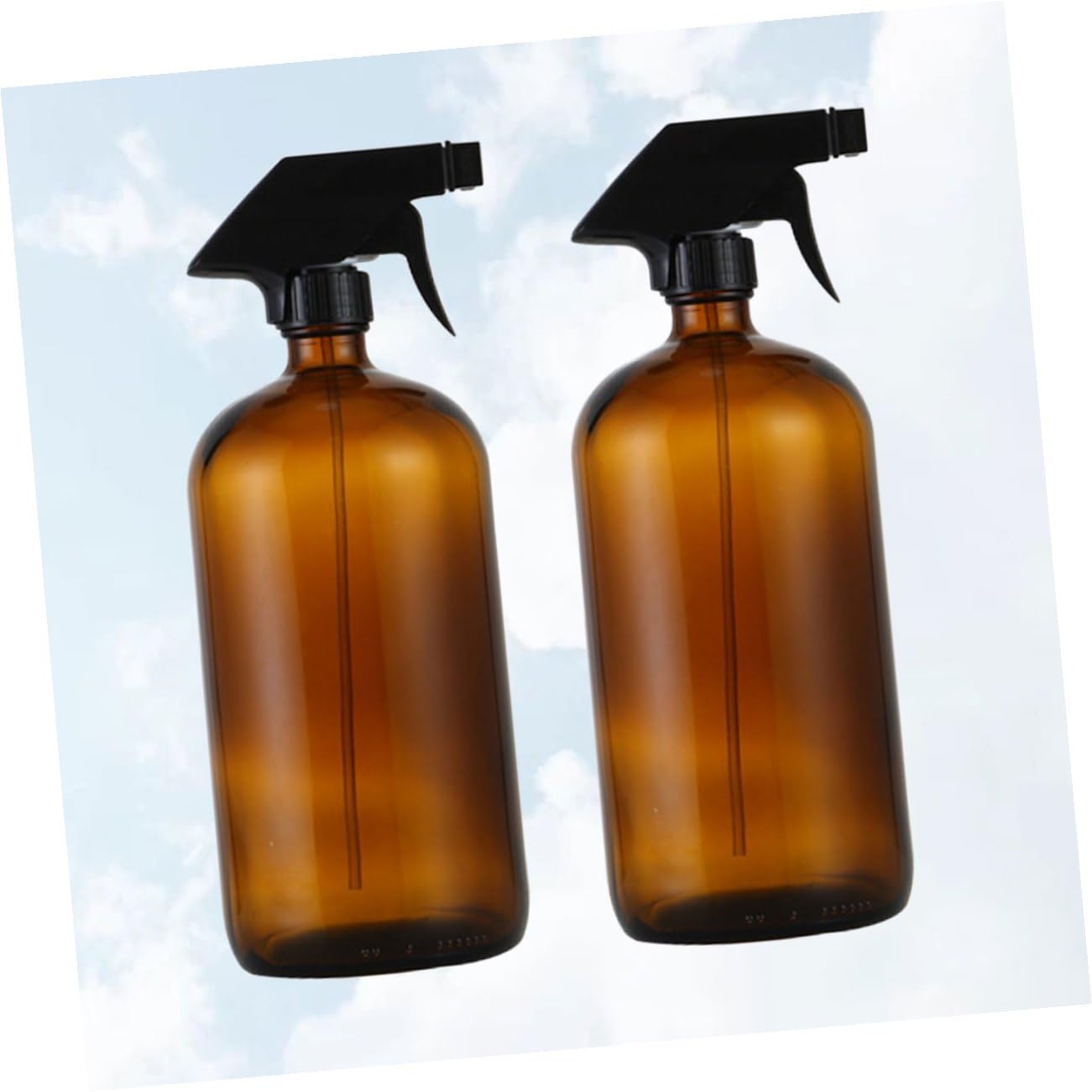 VILLCASE 2 Stück Braune Sprühflaschen aus Glas 500 ml Wiederbefüllbare Leere Sprühflaschen mit Auslöser Auslaufsichere Make Up und Hautpflege Tragbar für Reisen und Outdoor