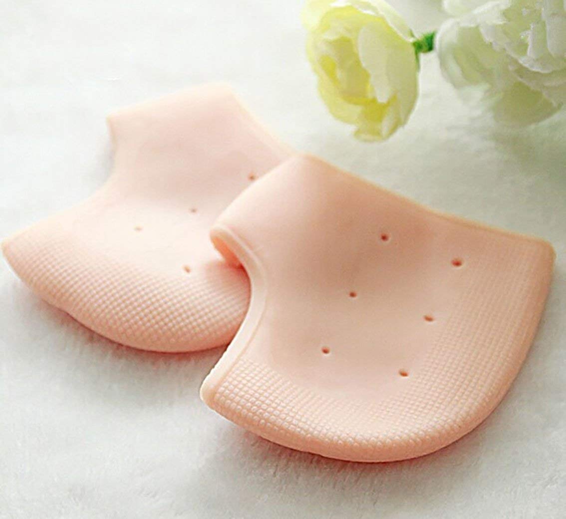 HariHub Silicone Gel Heel Pad Socks for Pain Relief - 1 Pair (Beige, Free Size) 1
