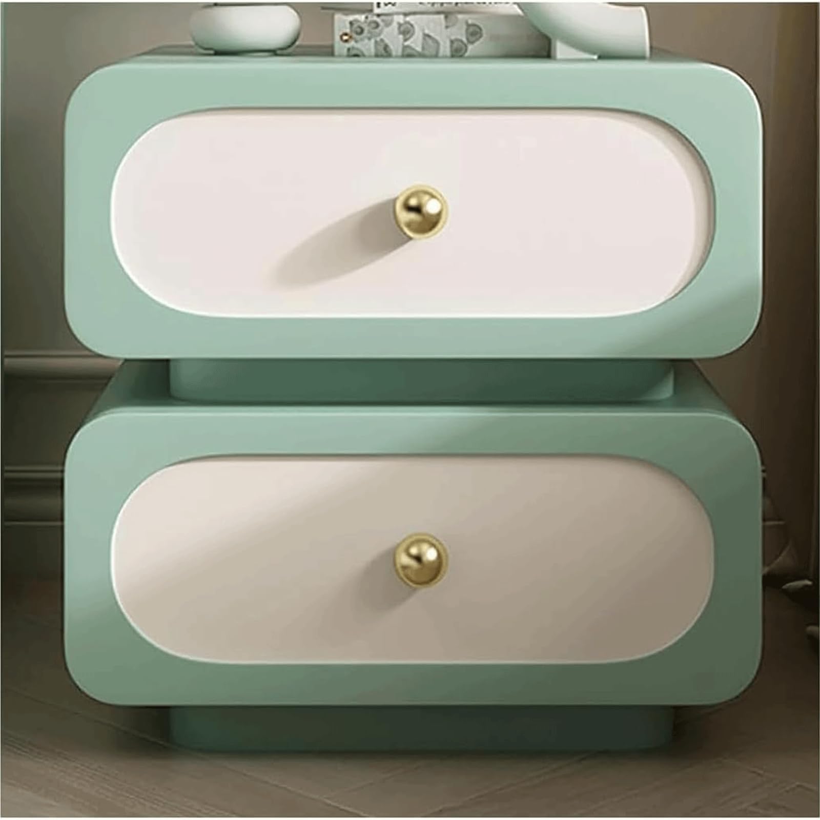 SXZenSpace Simple Side Table Sturdy and Reliable Bedside with 2 Drawers Solid Wood Nightstand for Bedroom Elegant End