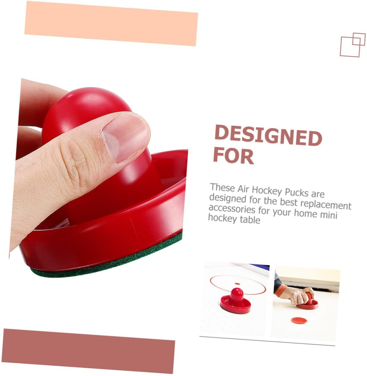 BESPORTBLE 2sets Air Hockey Replacement Pucks and Paddles Air Hockey Accessories Cloth Pucks and for Game