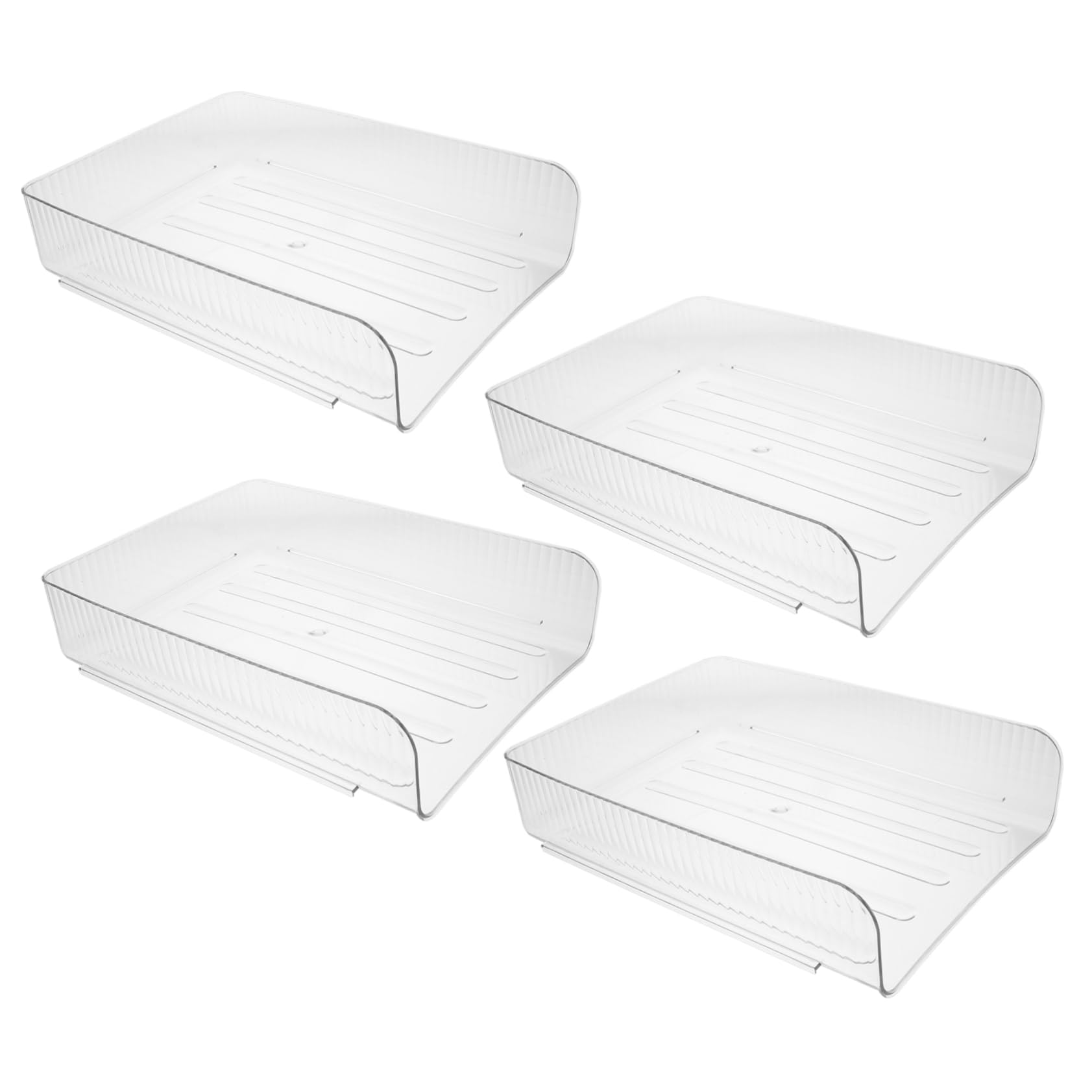 NUOBESTY Portadocumenti da Scrivania Impilabile A4 4 Pezzi in Plastica | Organizer per Fogli, Uso Casa e Scuola, Design Salvaspazio, Semplice e Stiloso
