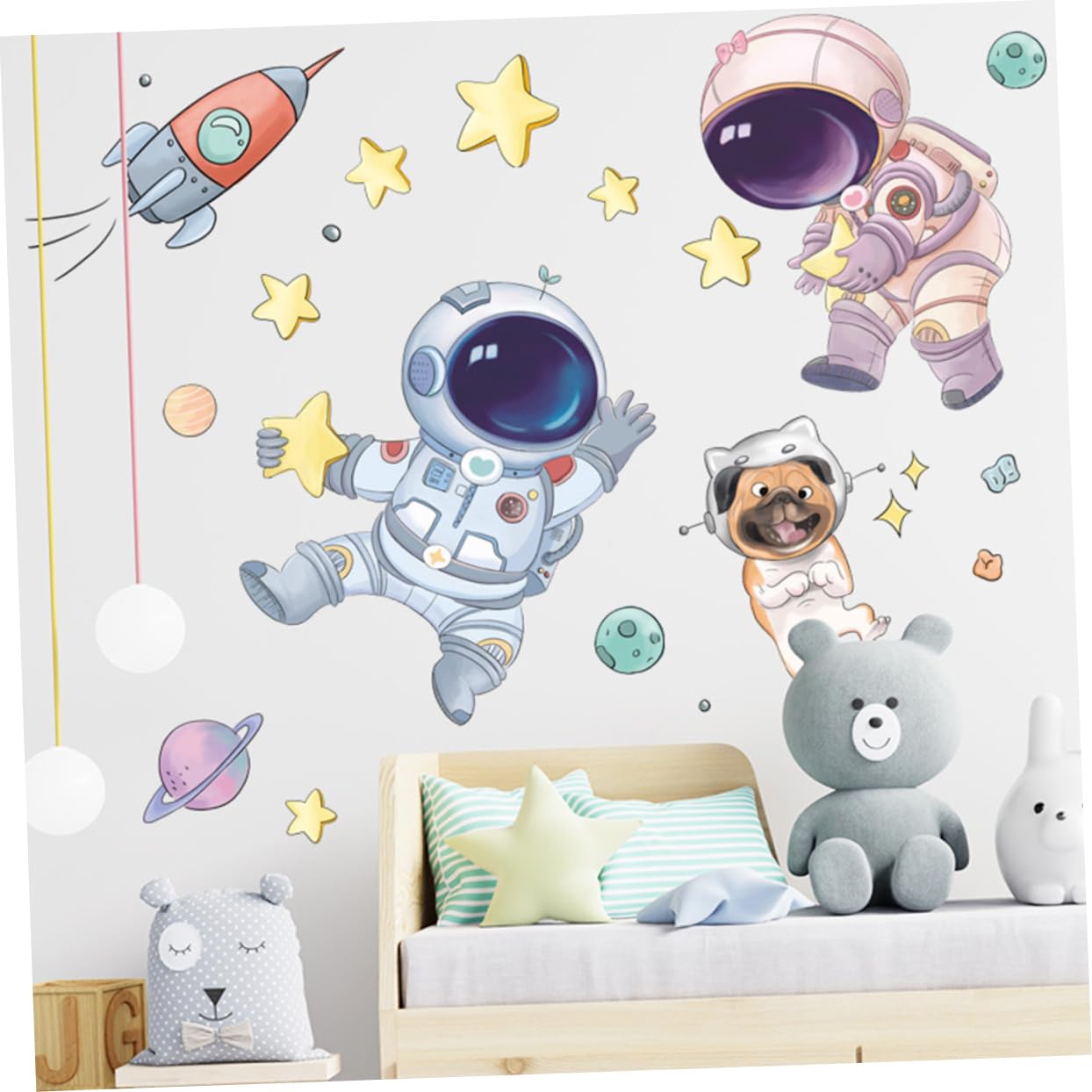 BESTonZON 8 Sätze Astronauten-wandtattoo Aufkleber Ästhetische Raumdekoration Baum Wandtattoo -projektor Wandtattoos Für Kinderzimmer Wandtattoo Neon Abziehbilder Stern Pvc