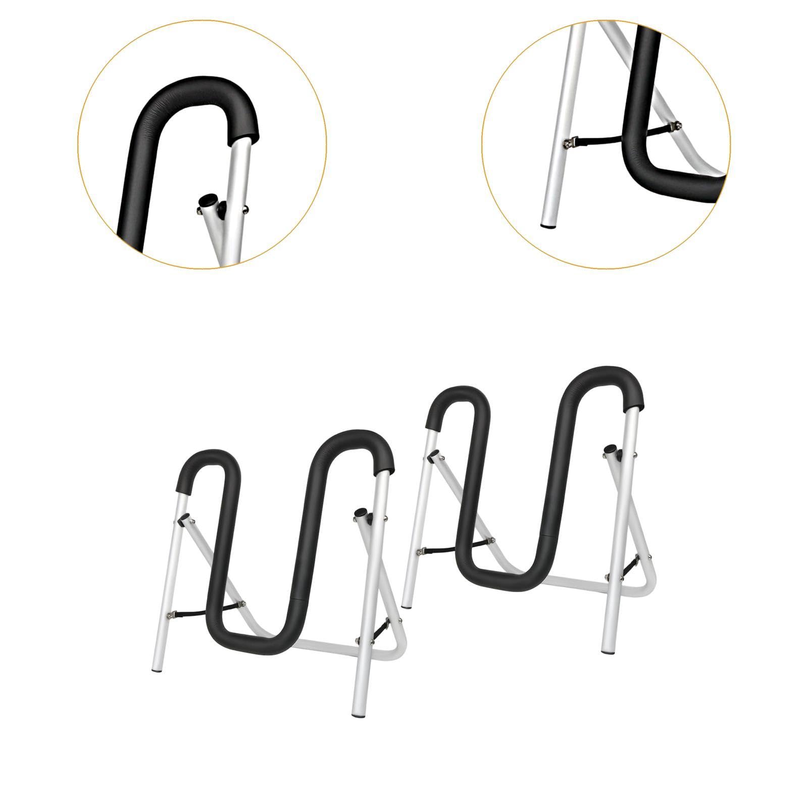 2 Stück Paddleboard Display Ständer Halter Surfbrett Rack mit Schaumstoffpolster Klappbar Rostfrei Leicht Transportierbar für Balkon Garage Terras