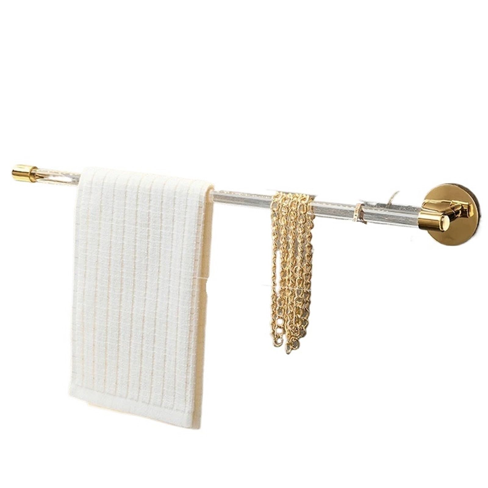 Bath Towel Bar Roll Tissue Paper Holder Rack For Bathroom Shelf Hanger Toilet Toiletries Kitchen Accessories For DIY Tools(Gold 50cm)