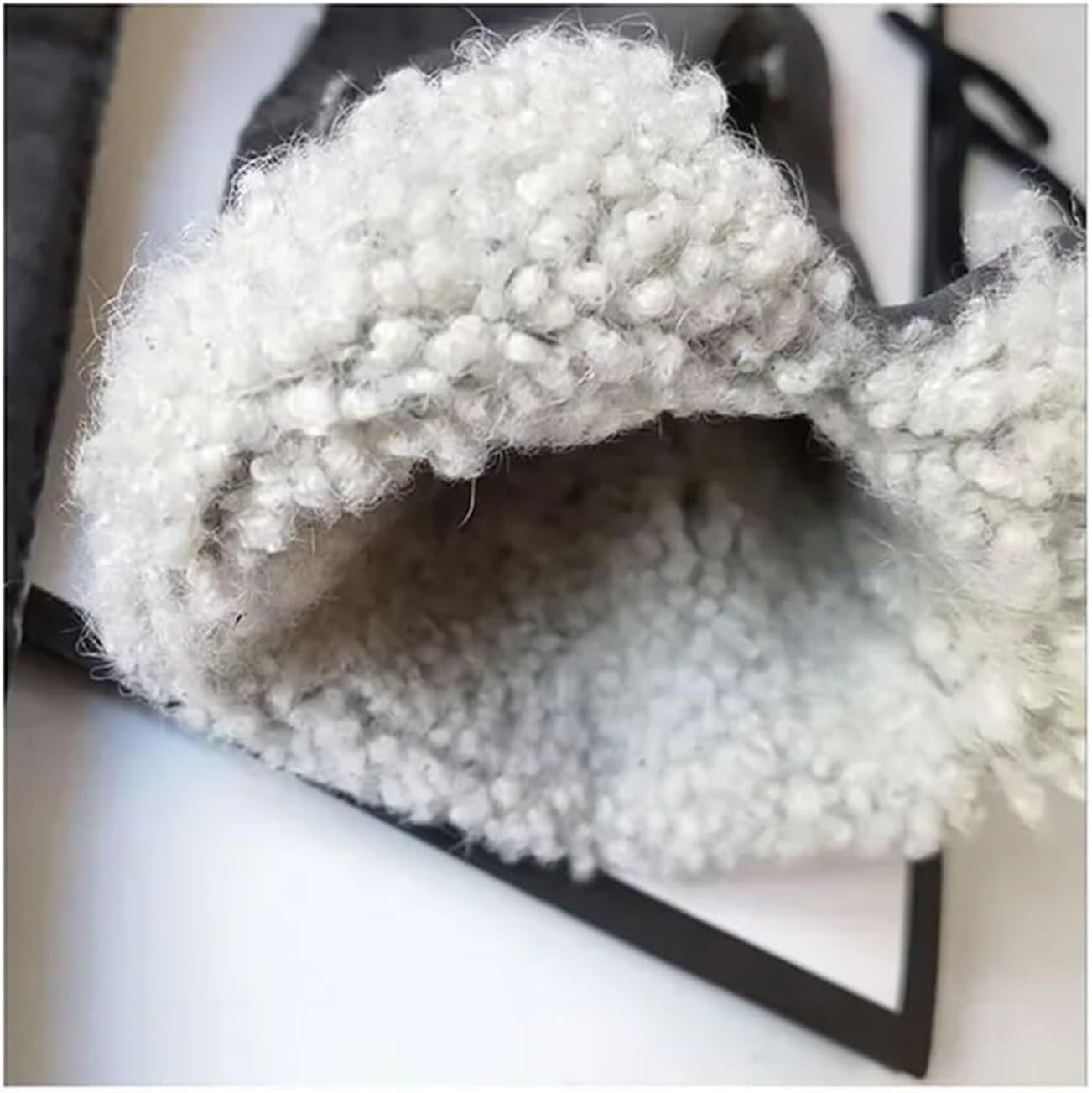 Women's Sheepskin Leather Mittens, Thickened Winter Fur Gloves for Extreme Cold Weather Winter Cycling
