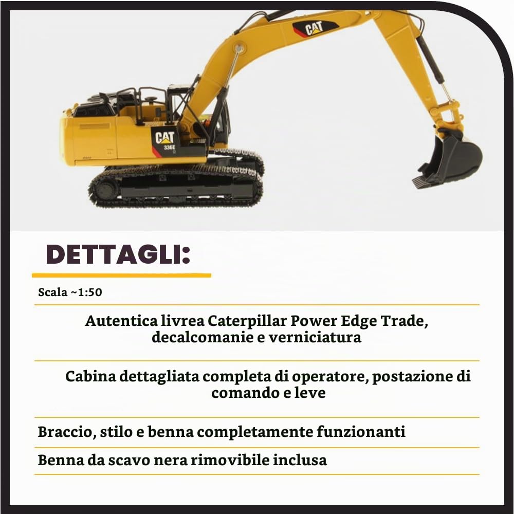 Diecast Masters 85279c - Escavatore ibrido Cat 336E, scala 1:50, da 14 anni, in vetrina, adatto ai collezionisti