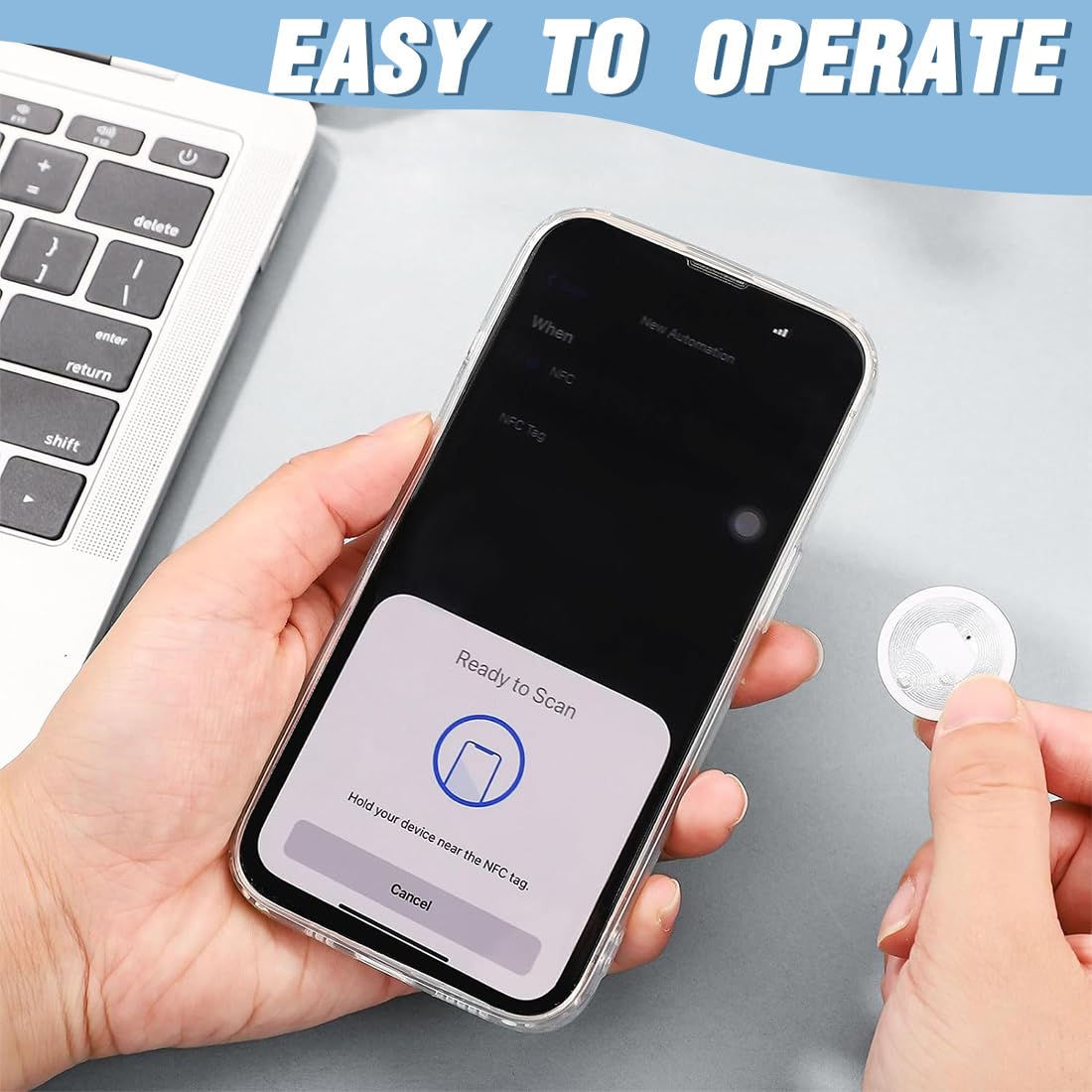 Ruikdly Lot 30 Tags NFC NTAG215 25mm | Étiquettes NFC Réinscriptibles Sticker Rond 504 Bytes