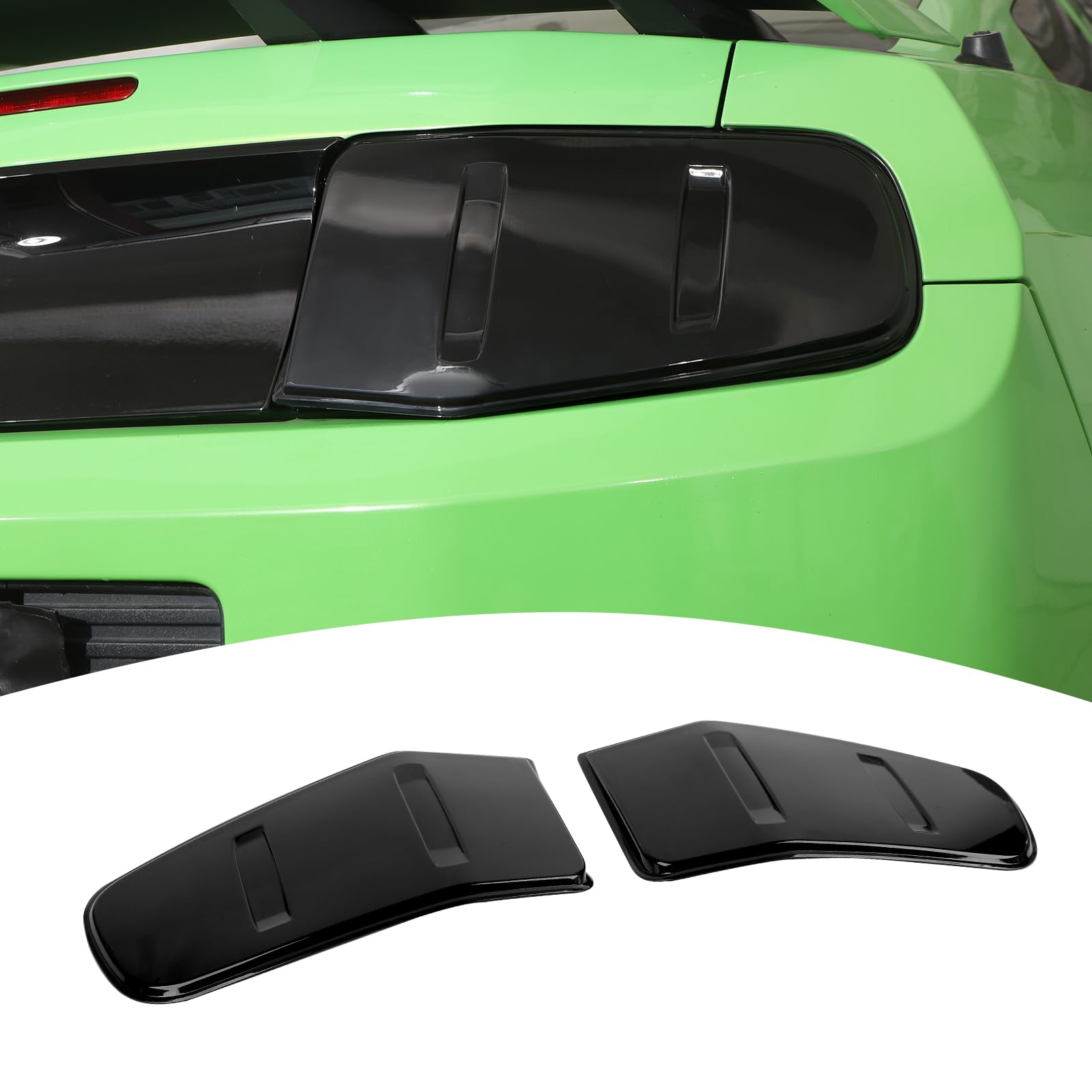 PDKLIN for Mustang Smoked Taillights Cover, Rear Tail Light Trim for Ford Mustang 2010 2011 2012 Exterior Accessories Smoke Black