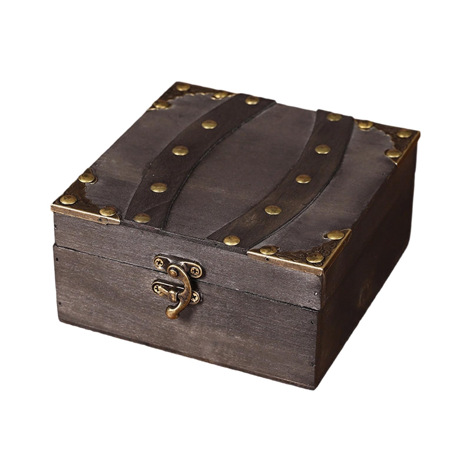 NVOQILIN European Wood Storage Box Featuring Clasp for Valuables and Decor Enhancement European Styles Wood Jewelry Box Including Metal Clasp