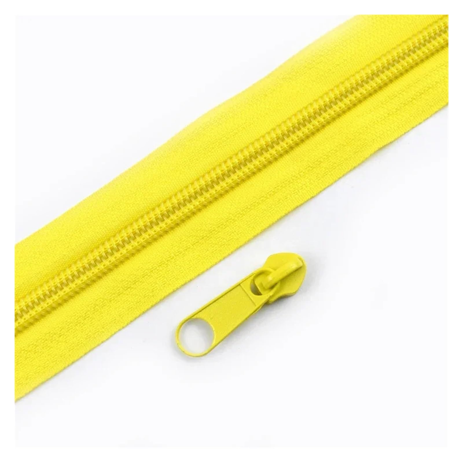 2/5/10M 3# 5# Sewing Zippers at the Meter with Slider Rainbow Nylon Zipper Tape Zips Garment Decorative Zip Repair Kits(Yellow,20MZips 20PcsSliders)