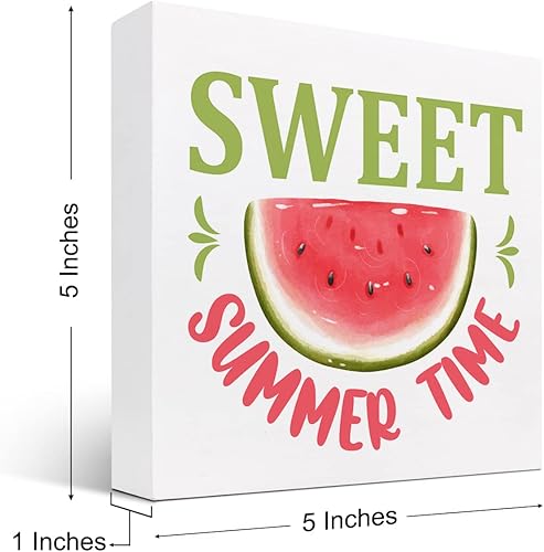 Miniatura 2 de Letrero de madera con texto en inglés "Sweet Summer Time", letrero de madera de verano para el hogar, dormitorio, oficina, granja, estantería