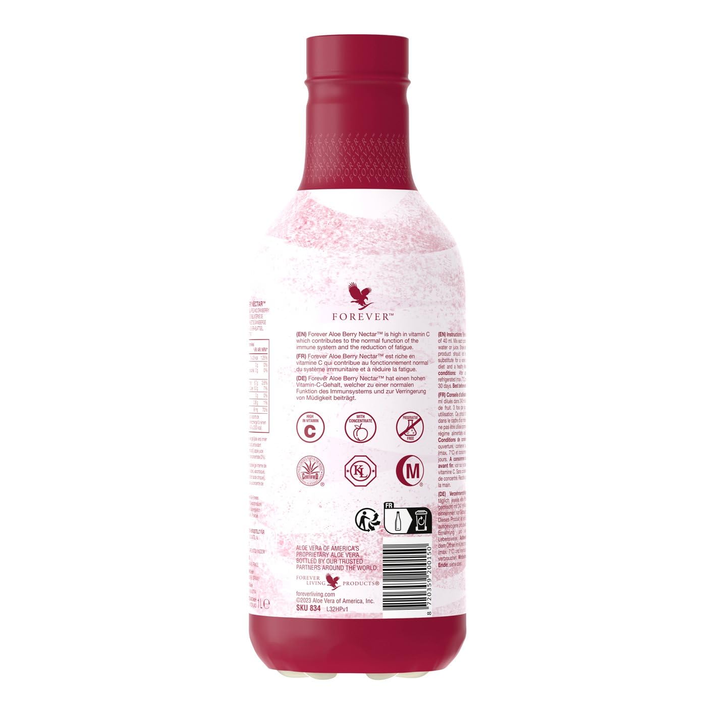 Forever Aloe Berry Nectar, 100% pures Aloe Vera Gel, 1 Liter, ohne Zusatz  von Konservierungsstoffen, Vitamin C, Cranberry, Granatapfel, Apfelsaft,  glutenfrei, Energielieferant, fruchtiger Saft : Amazon.de: Lebensmittel &  Getrnke