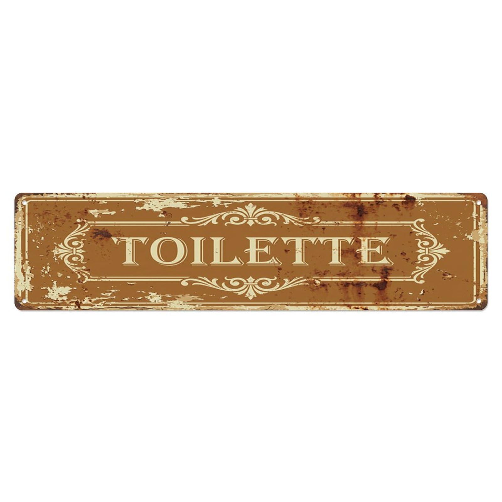 Weathered Warm Cafe Lavatory Toilet(WC) Door Metal Tin Skinny Sign Plaque Wall Decor for Cafe, Club Bar, Office, Home Garden Metal Poster 4x16Inch