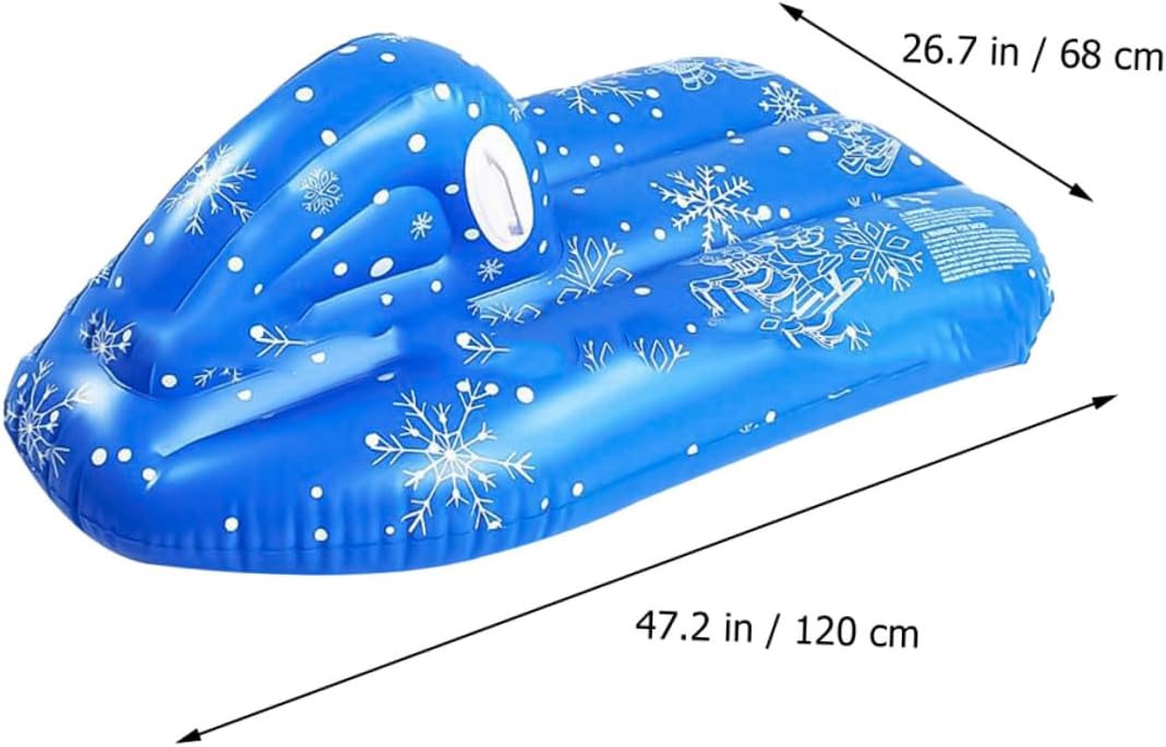 Kisangel Inflatable Snow Sled and PVC Snow Tube Winter Skating Tool Cold-Resistant for Outdoor Fun