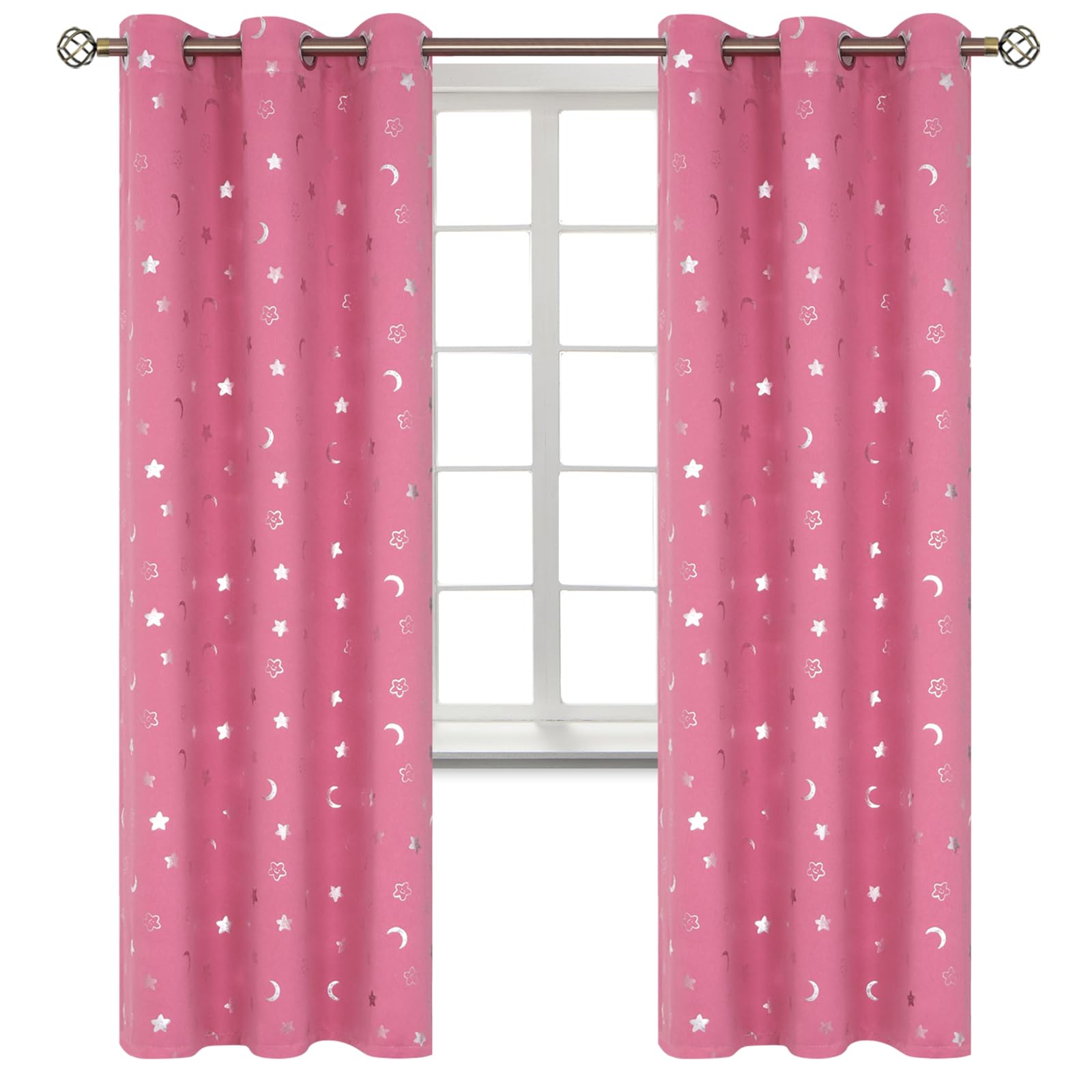 BGment Pink Blackout Curtains for Kids Play Room 84 Inch Long - 2 Panels