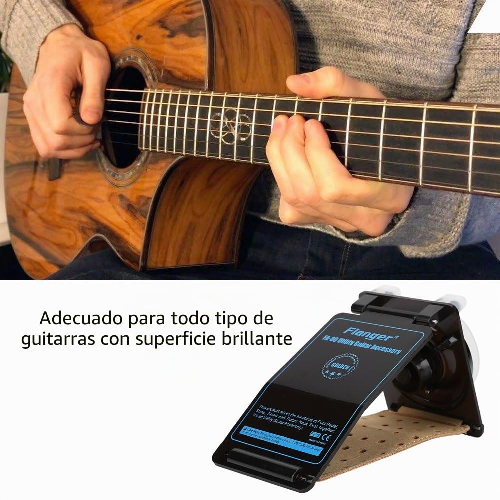 Taburete de Reposapiés de Guitarra, Práctico Flanger FA 80 Utilidad Accesorio Soporte para Guitarra Reposapiés Correa Soporte para Cuello Resto para Guitarra Clásica de Popular de Folk
