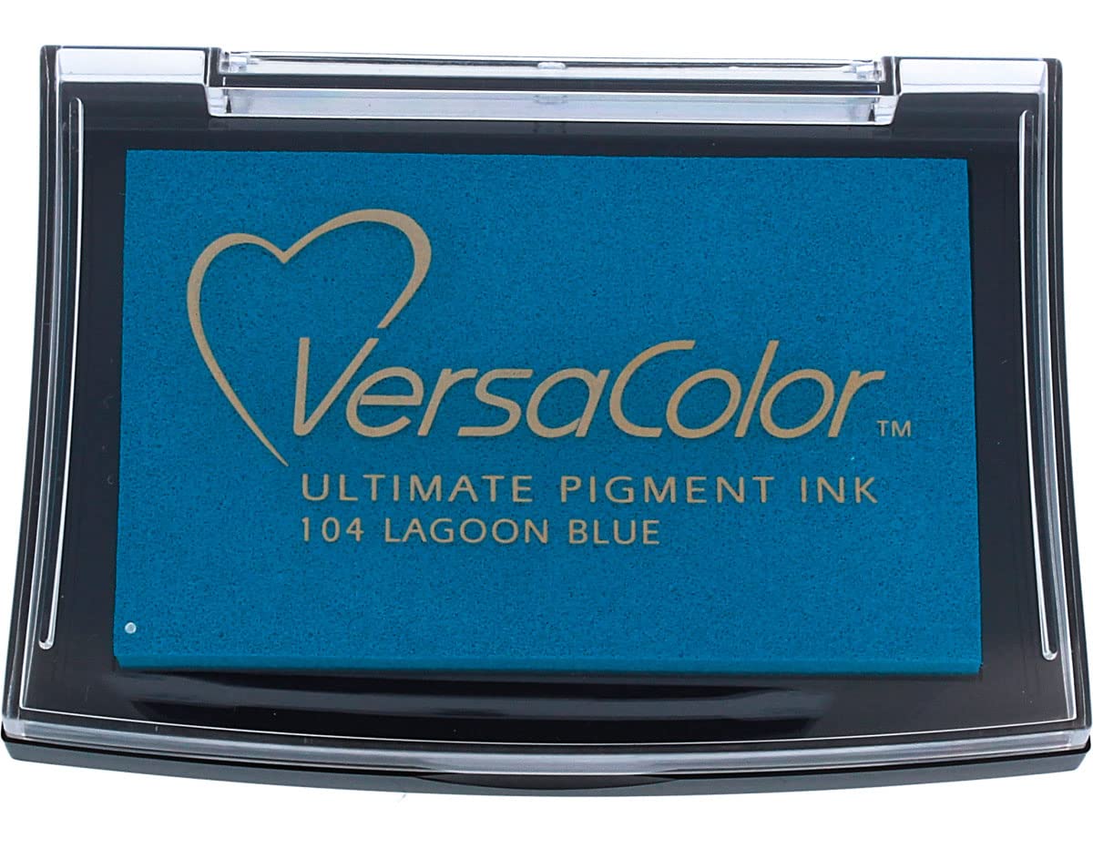 Tsukineko Versacolor Pigment Ink Pad - Lagoon Blue, pad size: 7,6 x 4,7 cm