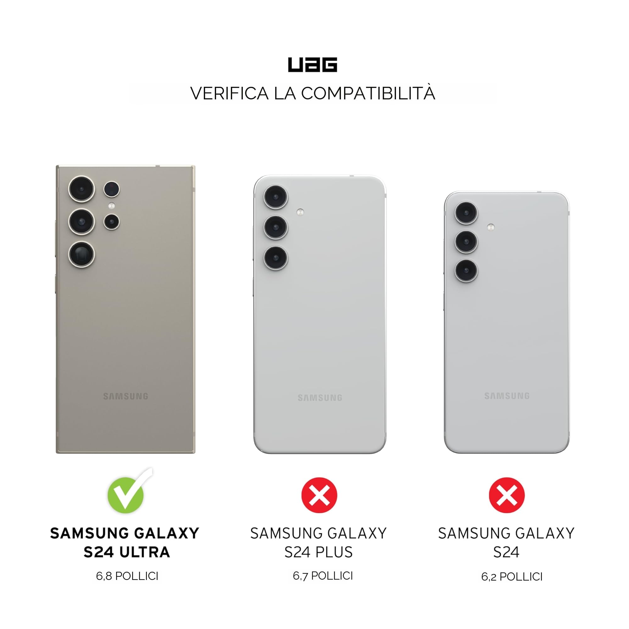 URBAN ARMOR GEAR UAG - Custodia protettiva progettata per Samsung Galaxy S24 Ultra da 6,8" Metropolis LT Kevlar nero, ricarica magnetica, robusta, militare, resistente agli urti, antiscivolo