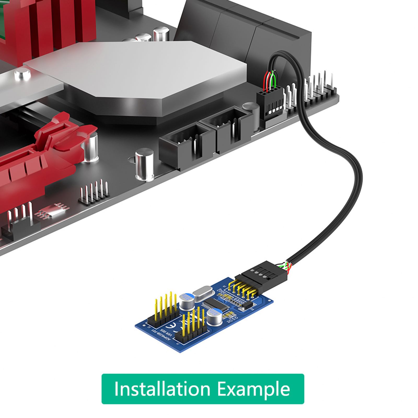 QMQJIA USB 2.0 9Pin Y Splitter 9pin USB Header Male 1 to 2 Female Extension for PC Internal Connection and Device Integration