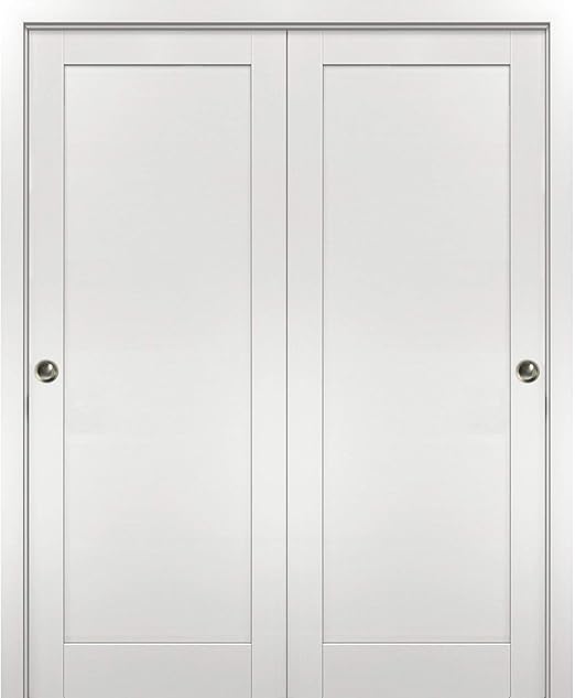 Sliding Closet Bypass Doors 72 x 80 with Hardware Quadro 4111 White