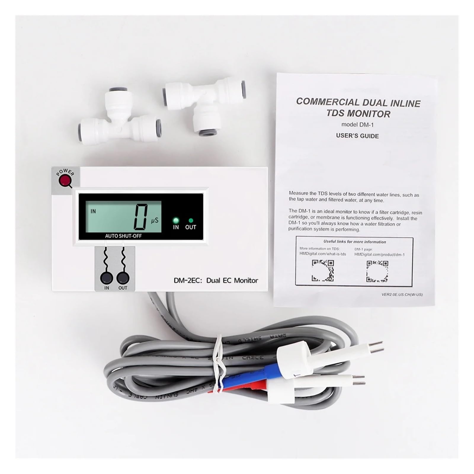 do wody pitnej, akwariów i nie tylko DM1/DM2 TDS/EC Water Quality Tester Dual TDS/EC Meter LCD Display Dual Probe Drinking Water Pool Aquarium PH Meter Tds(TDS Meter)