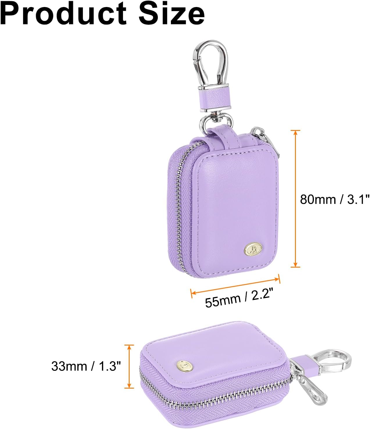 HARFINGTON Earbuds Cases, Earphone Case Holder, PU Leather Ear Buds Case Zipper Organizer Small with Mesh Pocket for USB Cable, Wireless Wired Earphones, Purple - Image 2