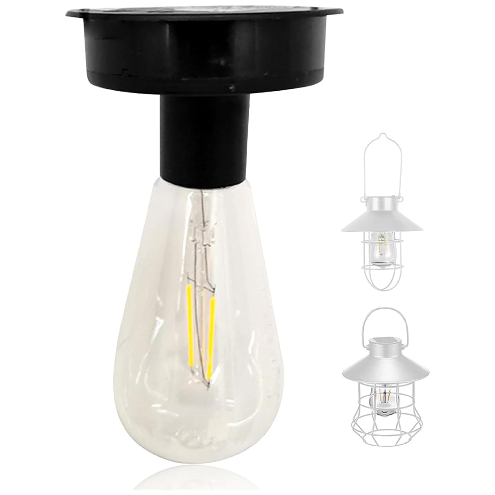 LED Bulbs, Solar Light Bulb Waterproof Solar Powered Light Bulbs 7cm/2.7inch Replacement Top with Bulb Warm White LED for Outdoor Solar Lanterns