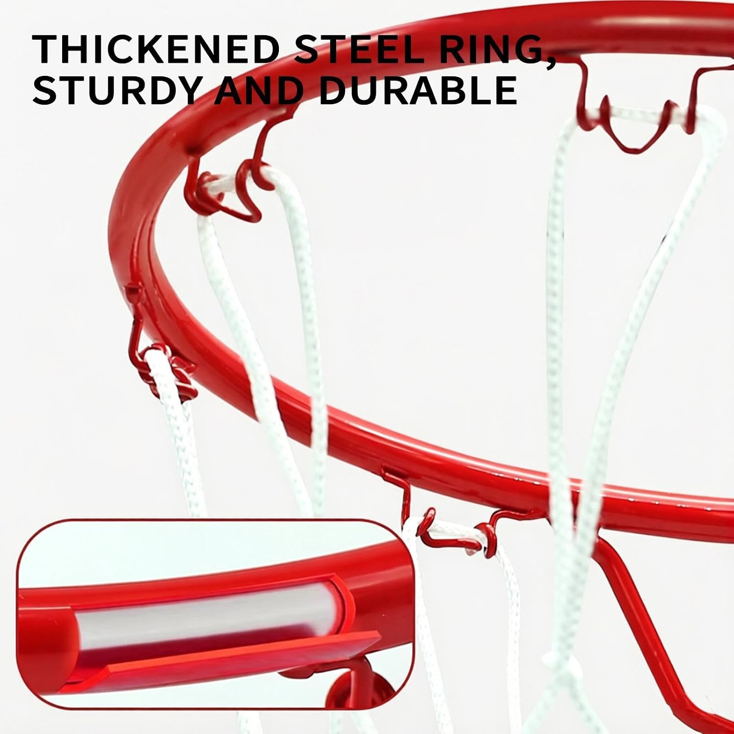 Outdoor Basketball Rim | Sports Ball Hangable Goal with Net | Driveway Basketball Rim | for Indoor Outdoor Driveway Park Gym Backyard Court Playground
