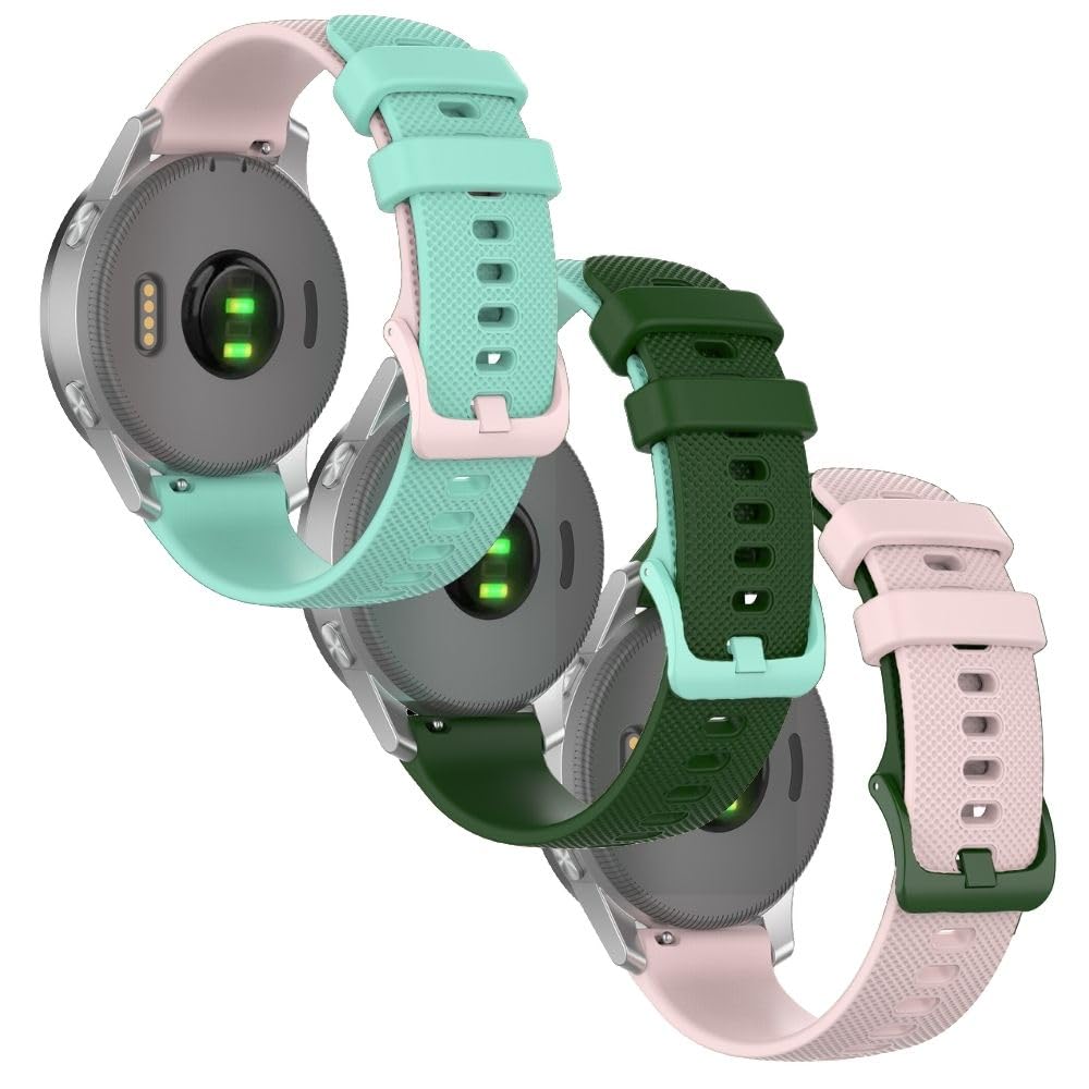 BtreeCompatible with Garmin Vivoactive 4S,Garmin Vivomove 3S 39mm,Garmin Venu 2S strap,Soft Quickfit Silicone Replacement Sport Wristbands for Garmin Forerunner 255s/255s music SmartWatch