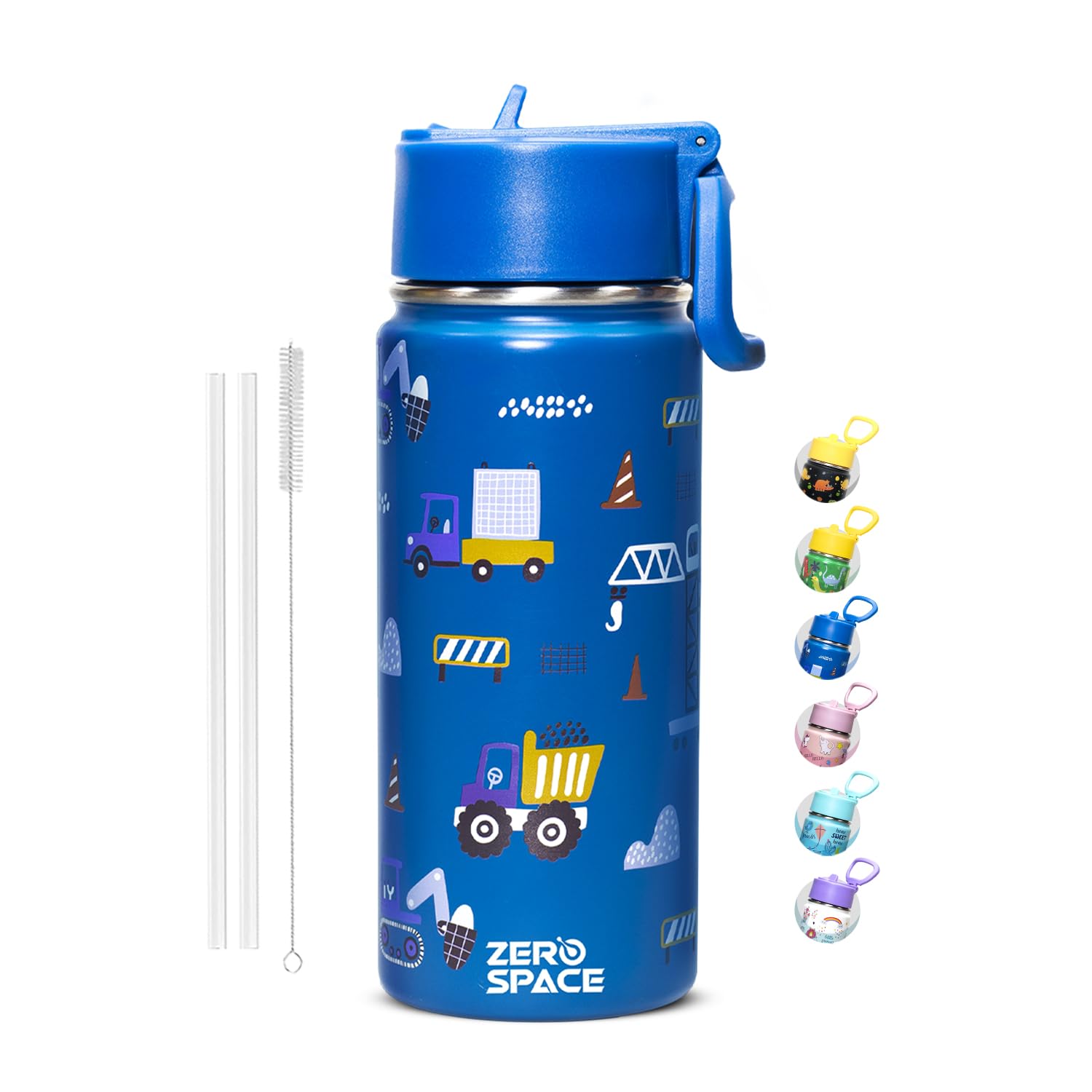 ZeroSpace Water Bottle for Kids, 500ml Kids Water Bottle for School, Stainless Steel Water Bottle for Kids, Double Wall Insulated Water Flask, Baby Water Bottle, BPA Free Steel Bottles (Navy Blue)