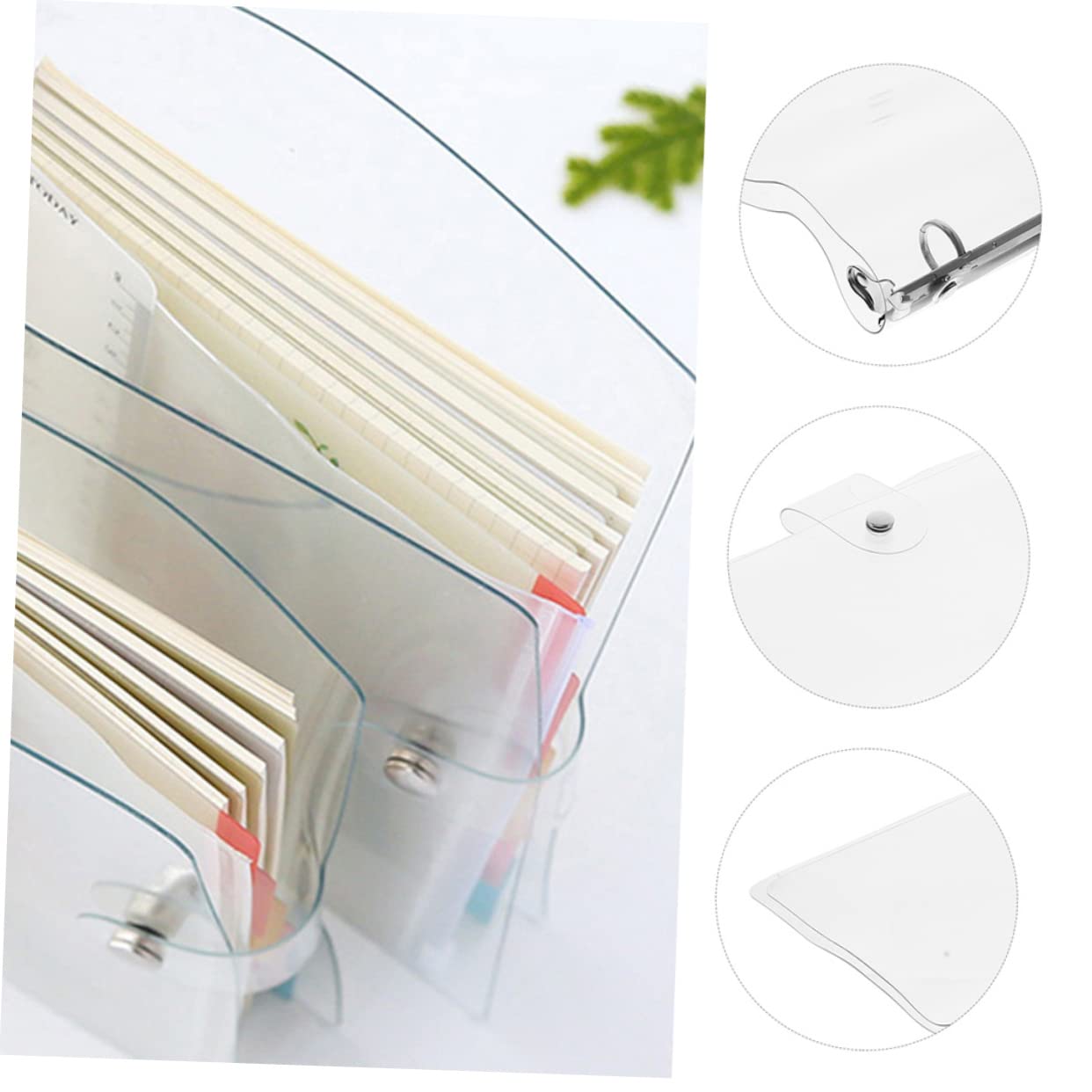 Classeur à 4 Anneaux A4 Transparent, Lot de 3, Plastique