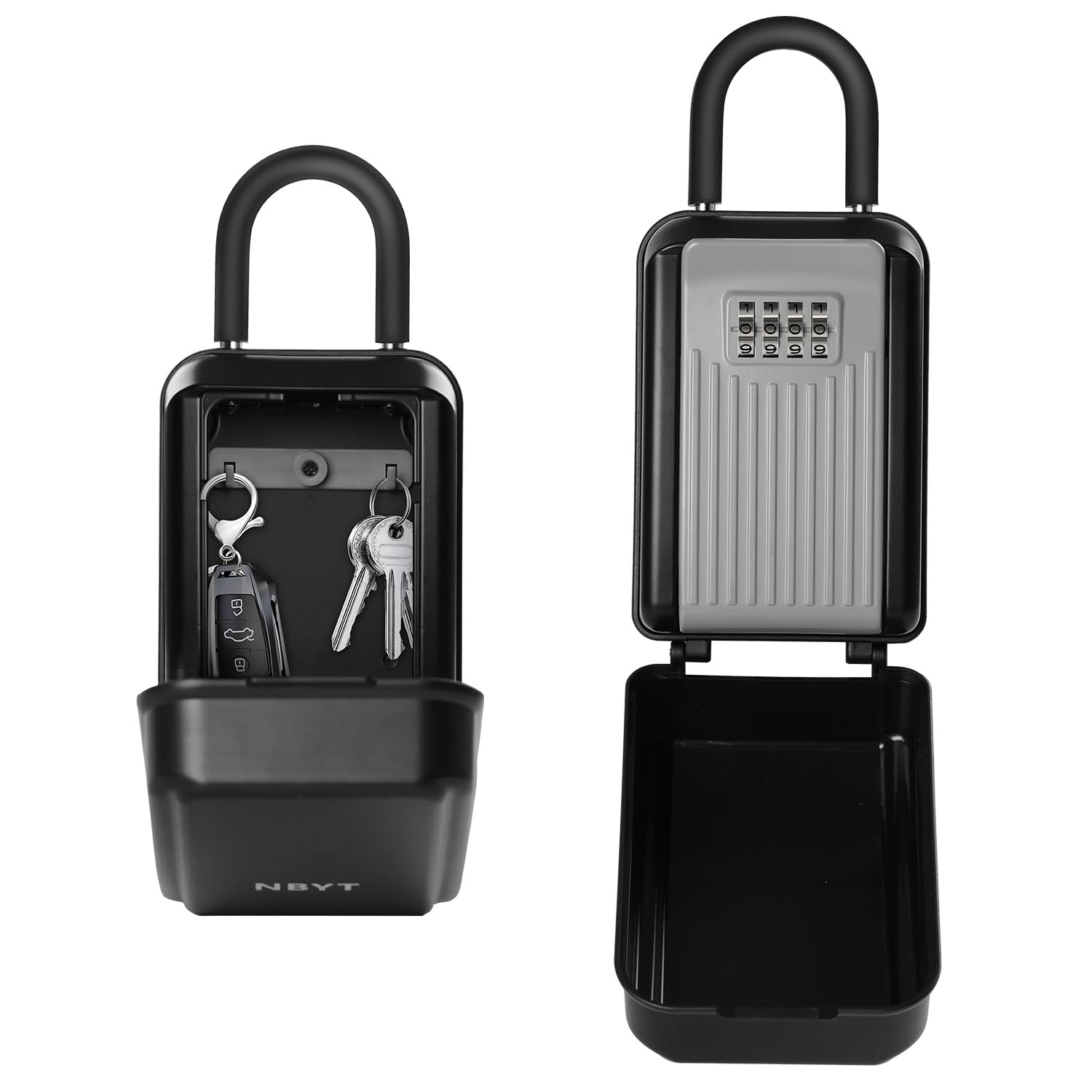 NBYT Portable Combination Lock keybox, Wall Mount,For House Keys Key Hiders to Hide a Key Outside,Waterproof Key Safe Storage Lock Box(With Shackle)