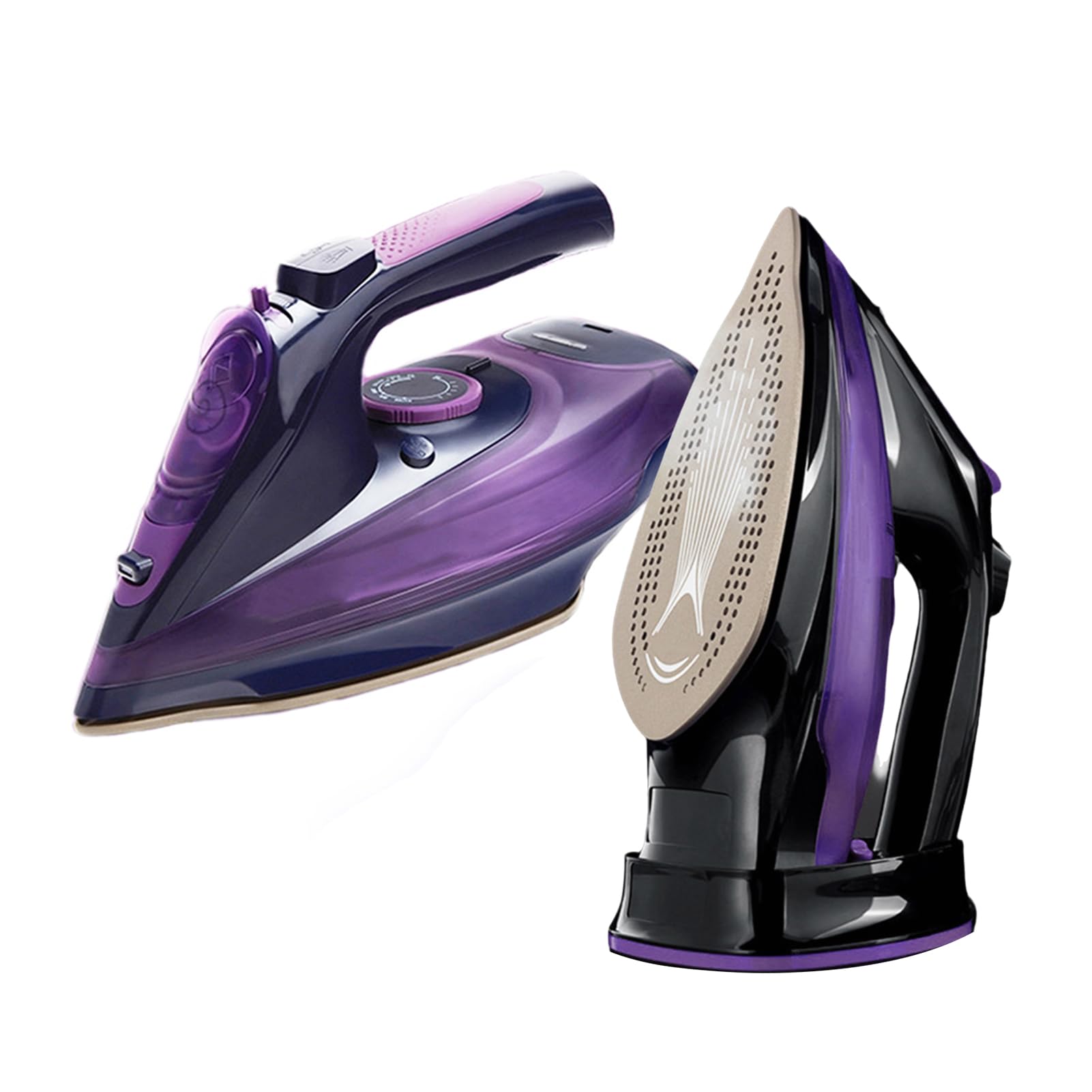 Benkeg Ferro da stiro senza fili, Ferro da stiro a vapore 2400 W, Ferro da stiro a vapore portatile leggero per vestiti, Piastra antiaderente Ferro da stiro per uso domestico, Ferro antigoccia, Sistem